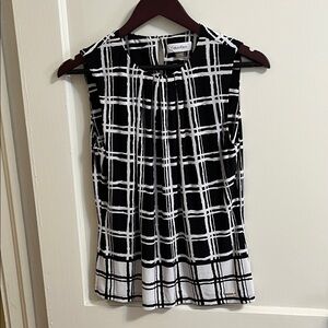 Calvin Klein Monochrome Grid Blouse